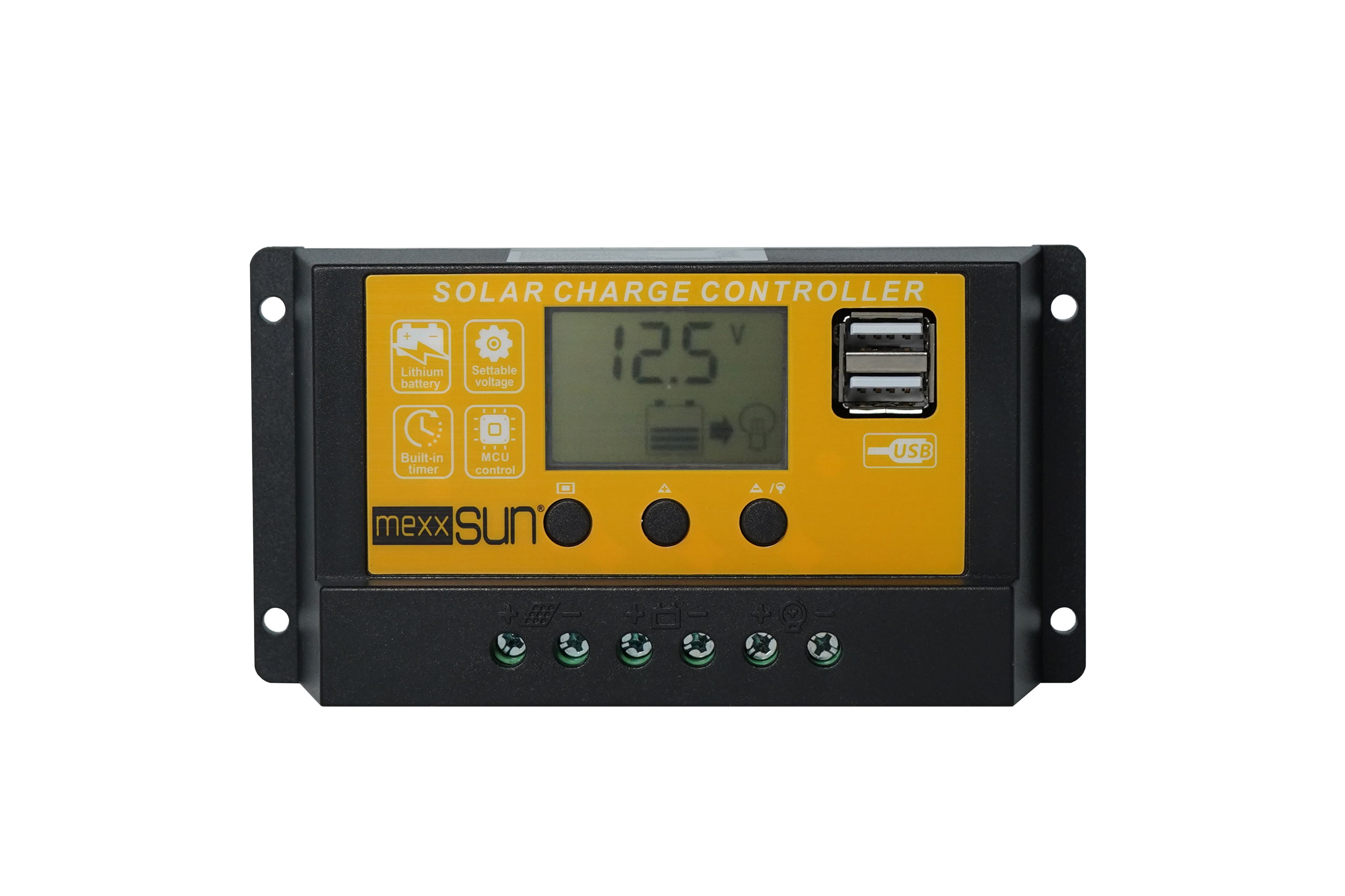 Mexxsun AT-10 10A 12/24V PWM Solar Şarj Kontrol Cihazı | USB Çıkışlı image