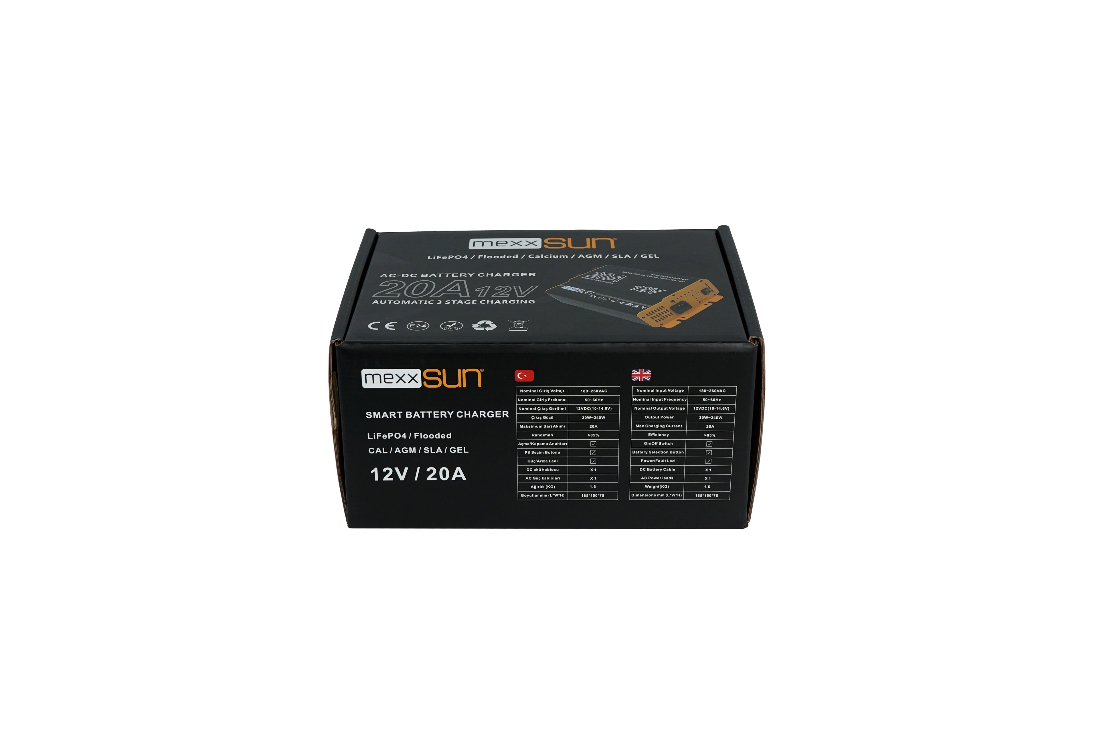 Mexxsun 12V 20A AC-DC Akü Şarj Cihazı | Karavan, Tekne & Ev