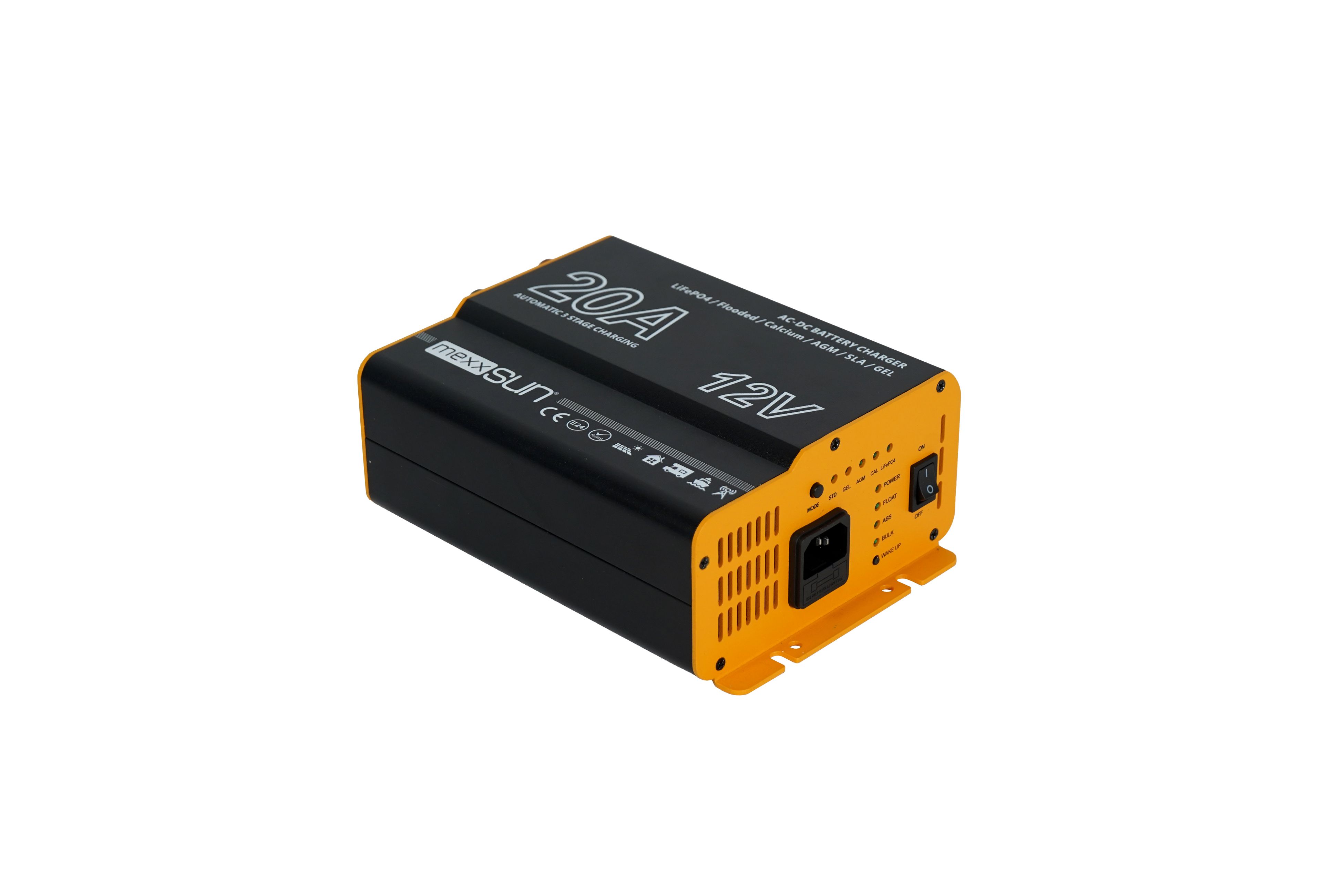 Mexxsun 12V 20A AC-DC Akü Şarj Cihazı | Karavan, Tekne & Ev
