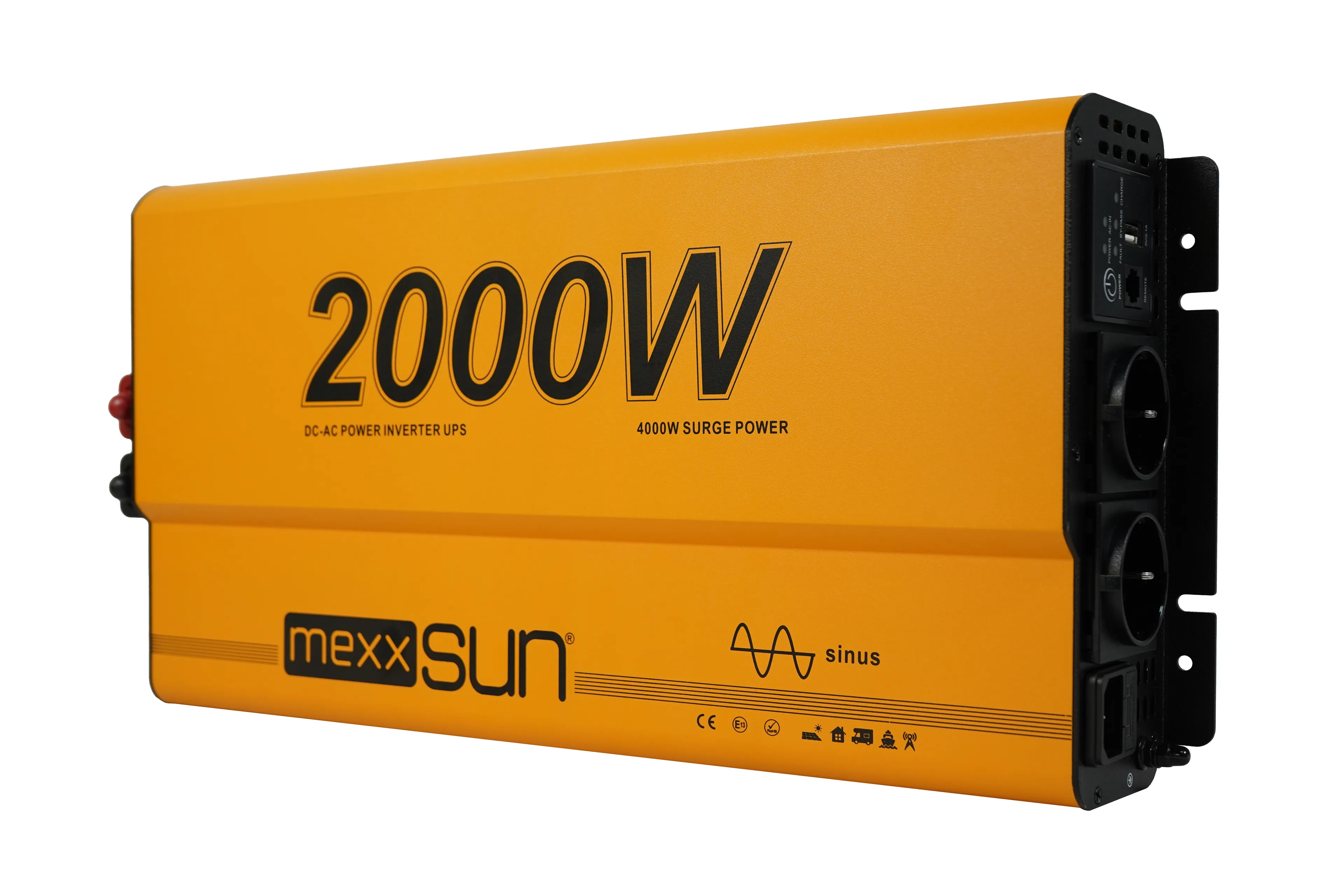 Mexxsun 12V 2000W Tam Sinüs İnverter & UPS | Uzaktan Kumanda Ekranlı