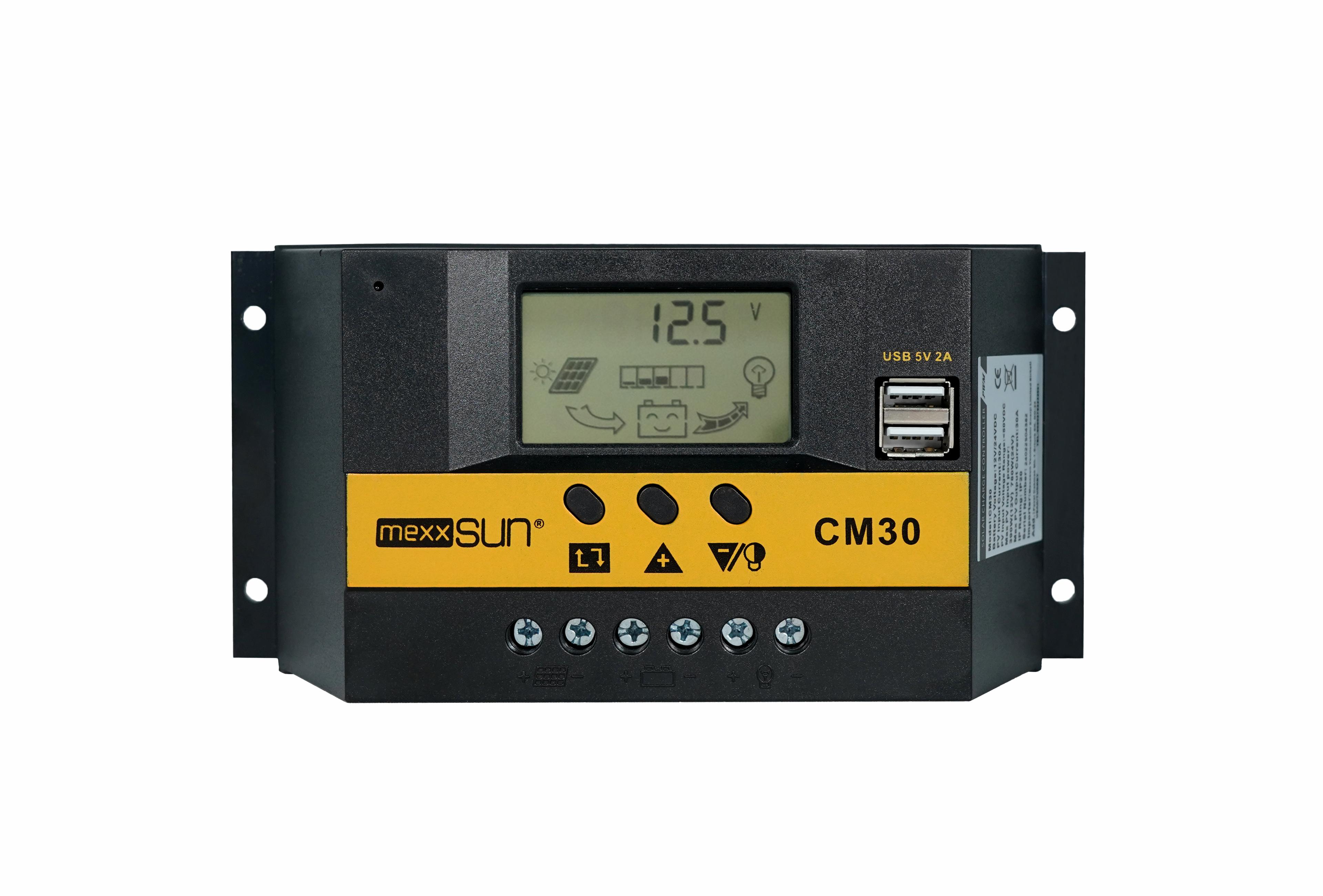 Mexxsun CM-30 30A 12/24V PWM Solar Şarj Kontrol Cihazı | Çift USB
