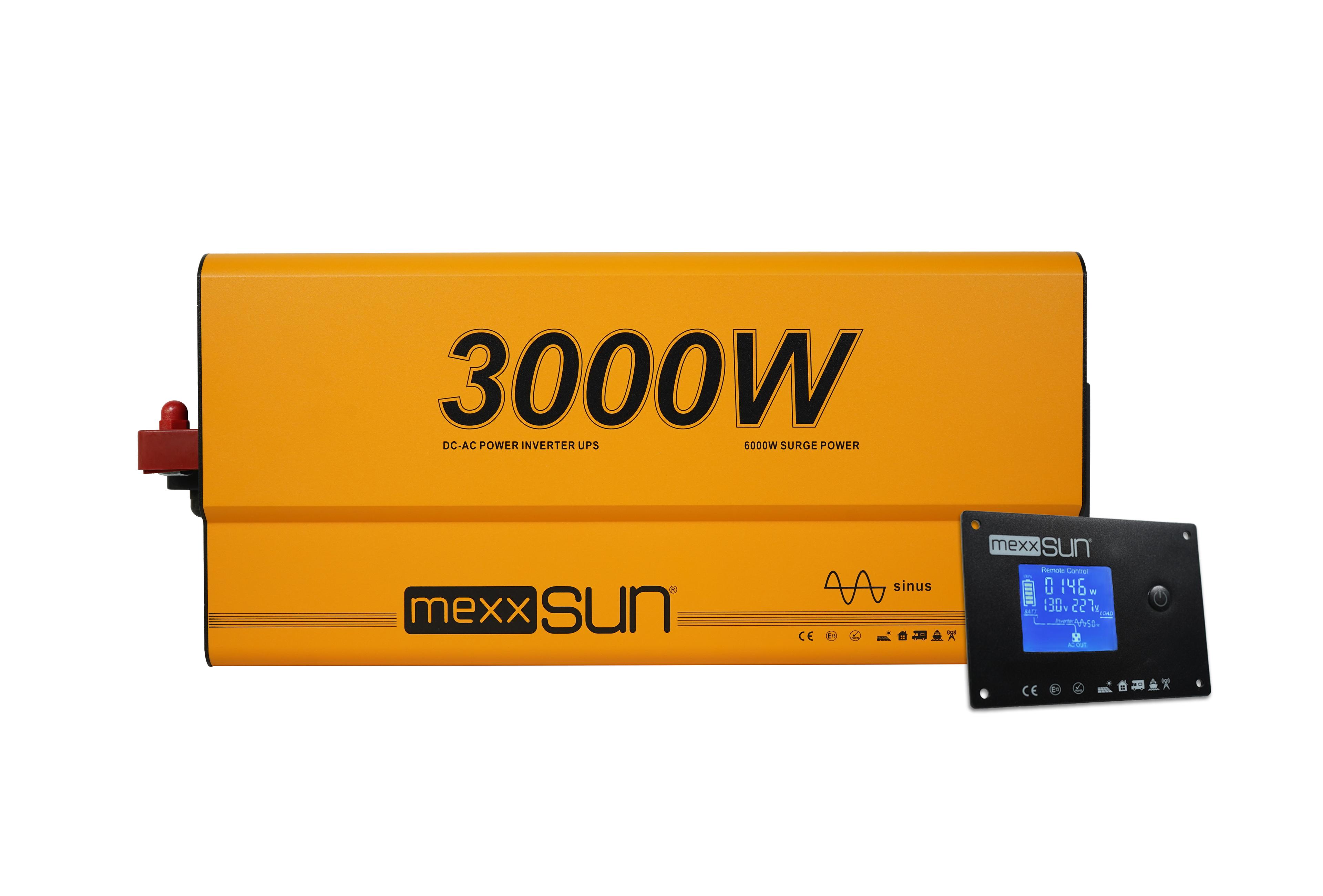 Mexxsun 12V 3000W Profesyonel İnverter & UPS | Uzaktan Kumanda Ekranlı