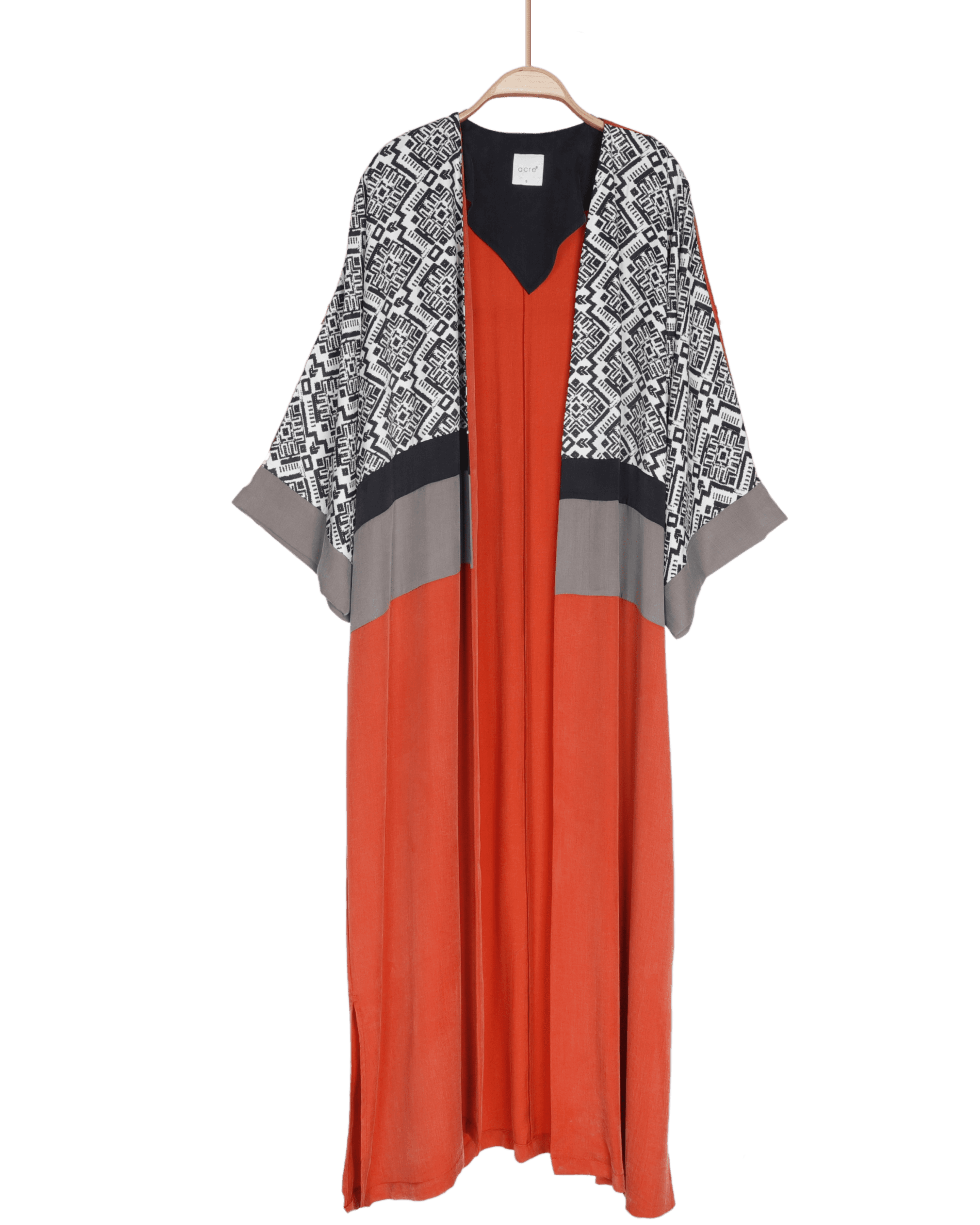 Desenli Kaftan - Vizon Kiremit