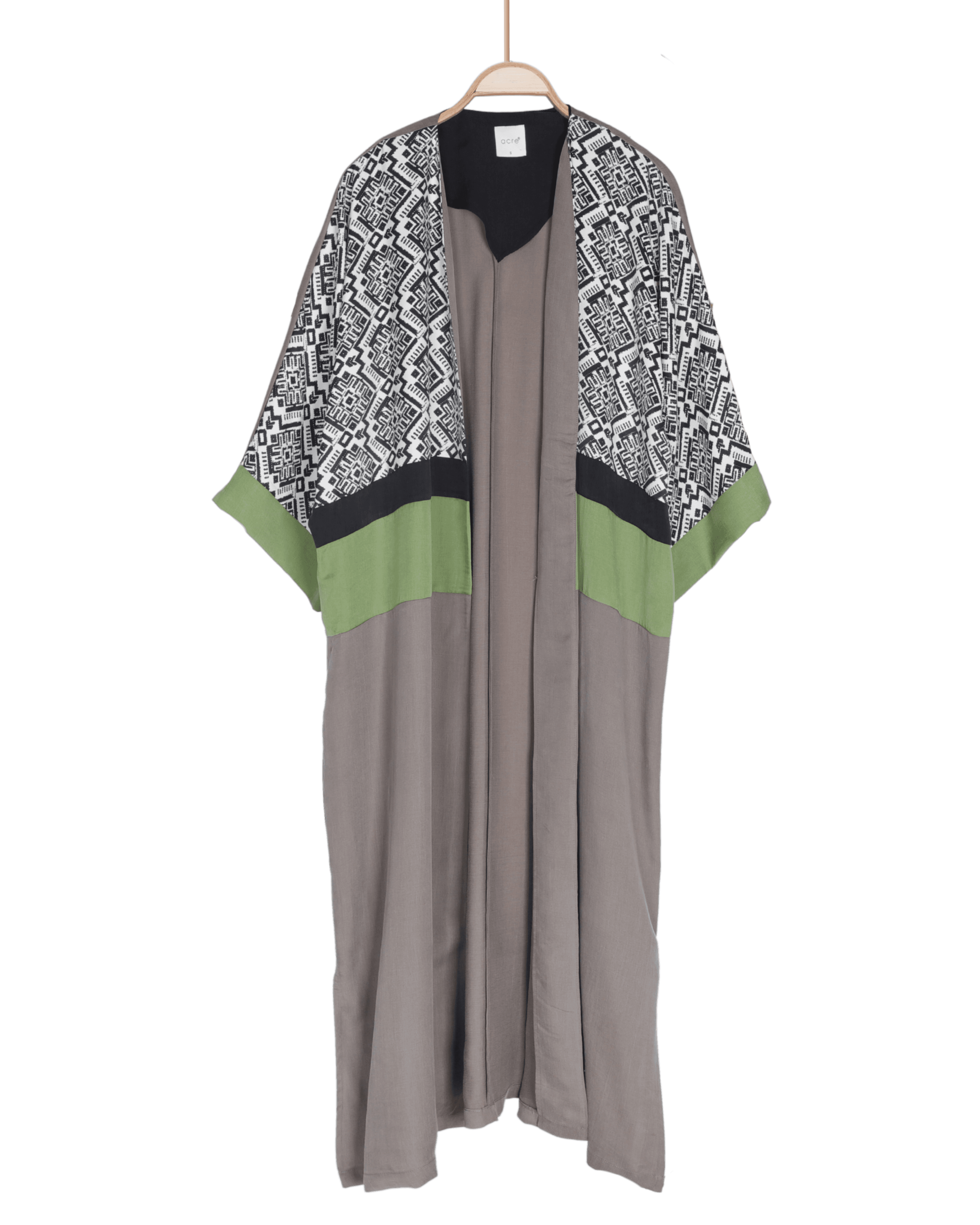 Desenli Kaftan - Vizon Yeşil