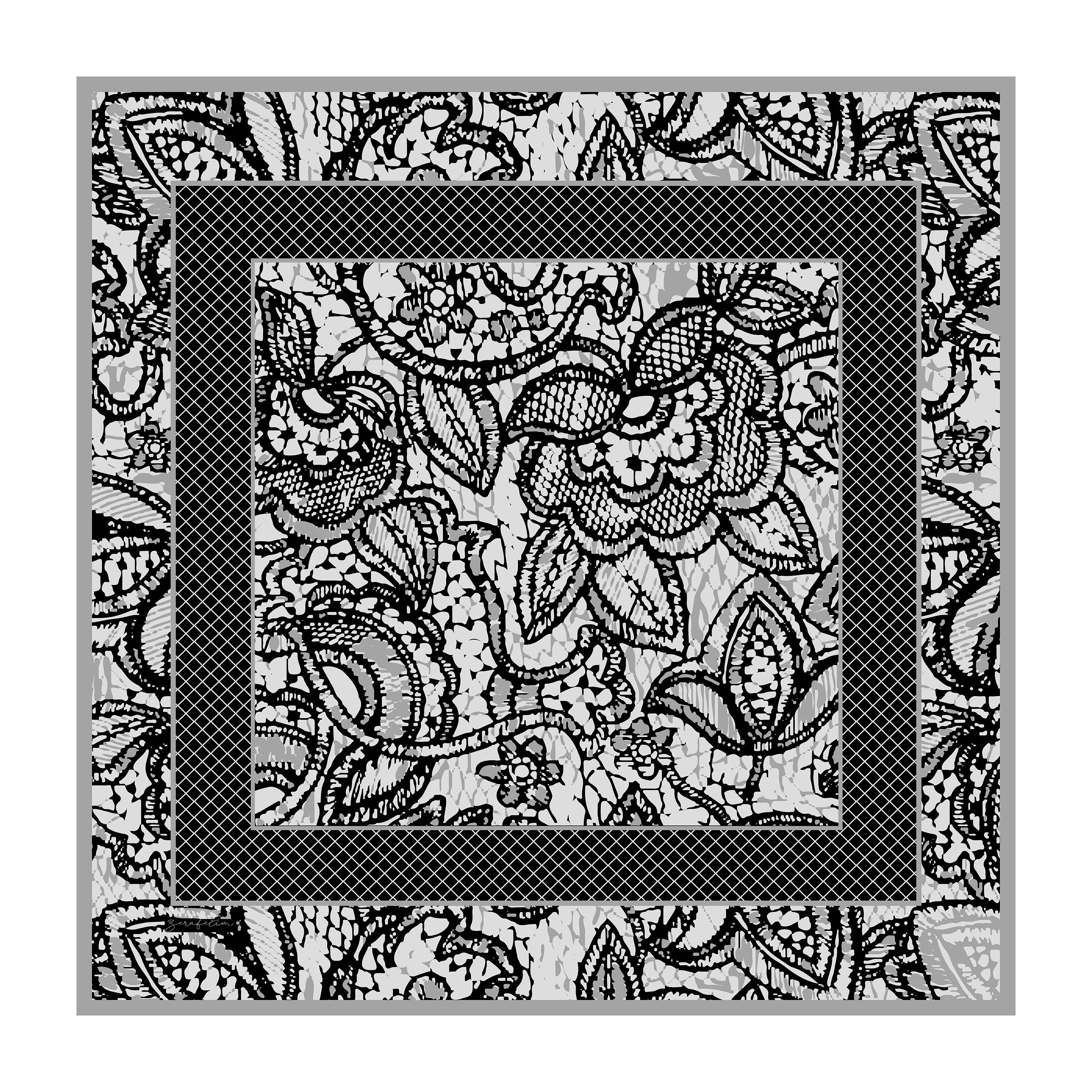 LACE - Siyah Beyaz Gri