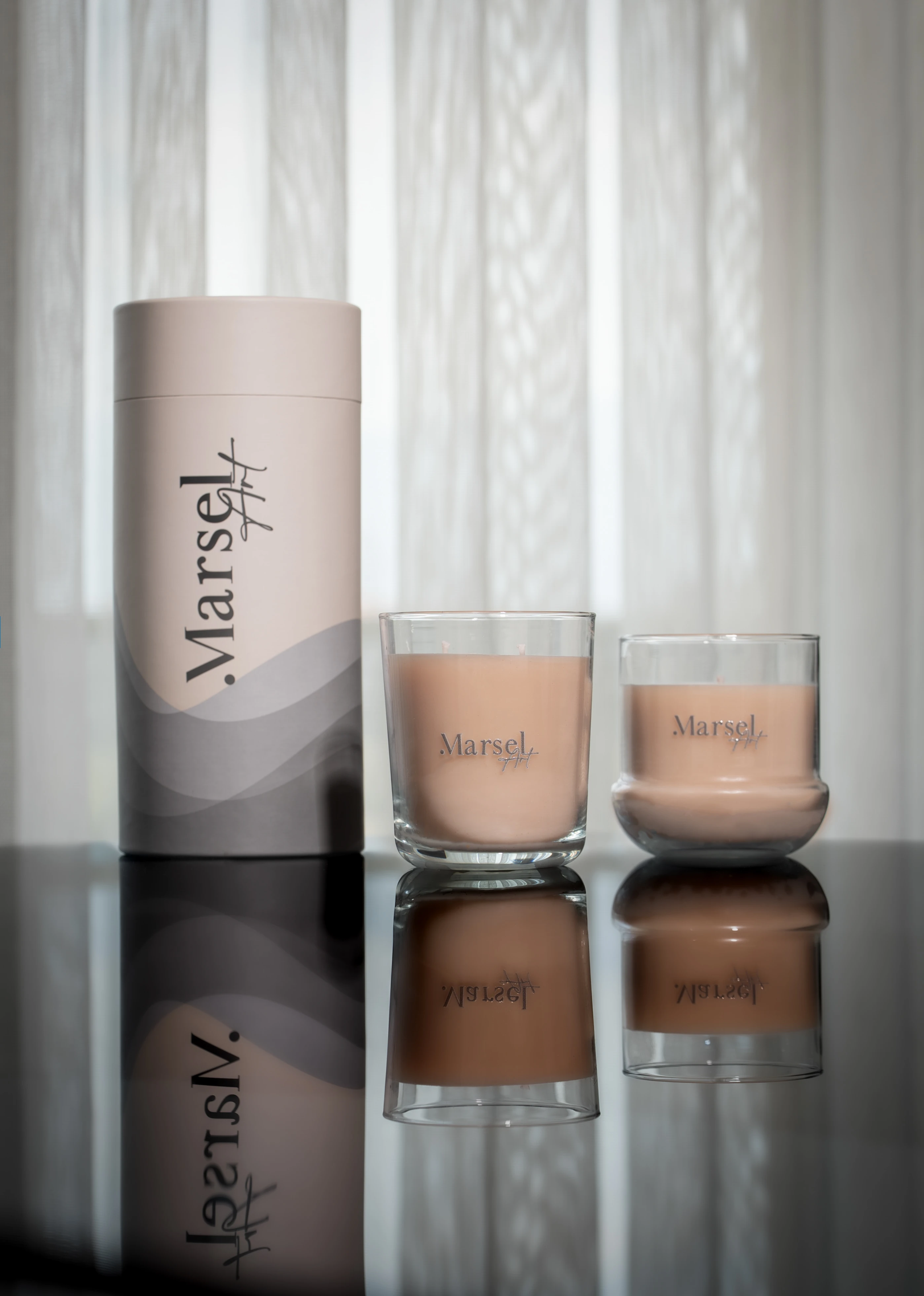 İkili Bardak Mum - AMBER Kokulu