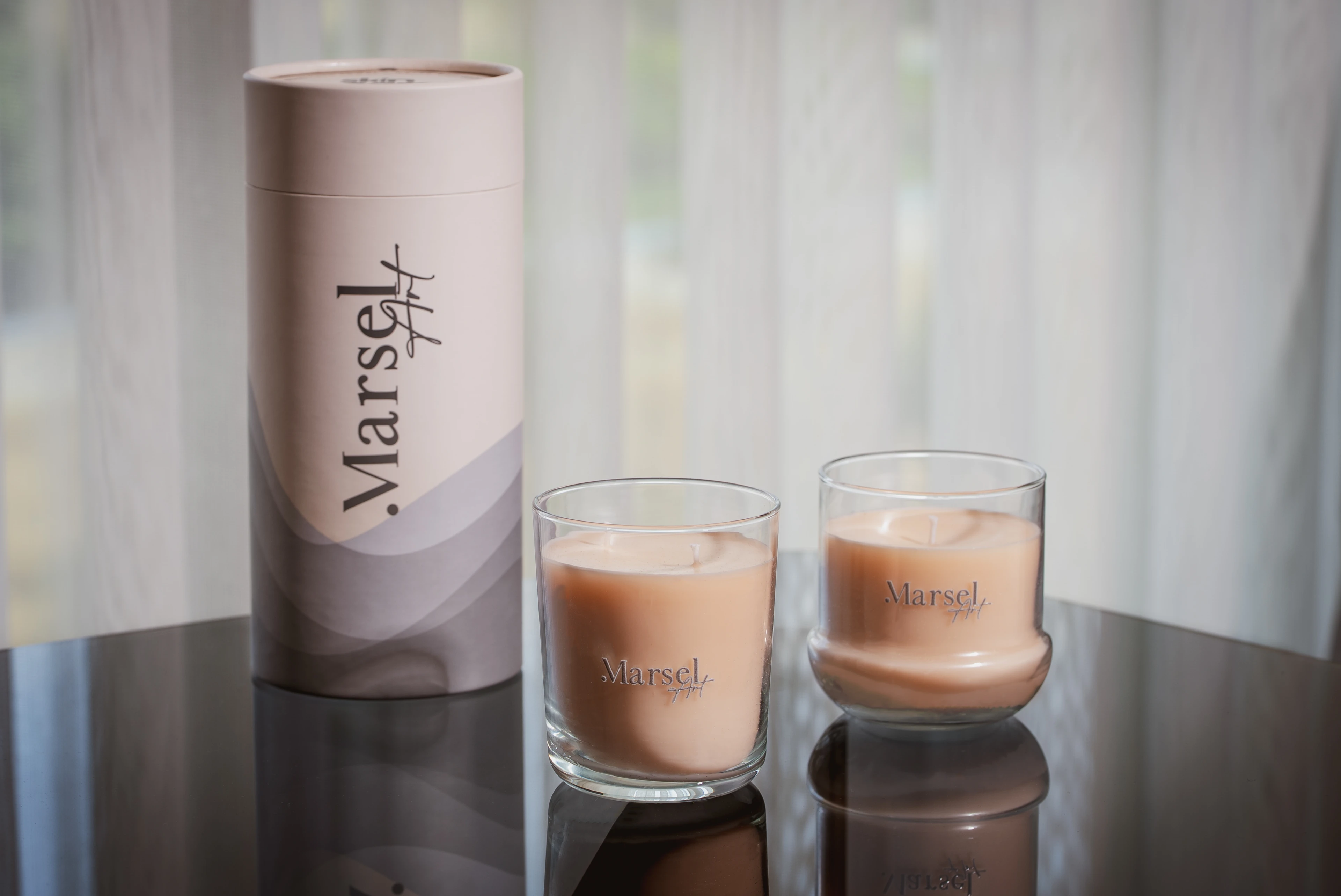 İkili Bardak Mum - AMBER Kokulu