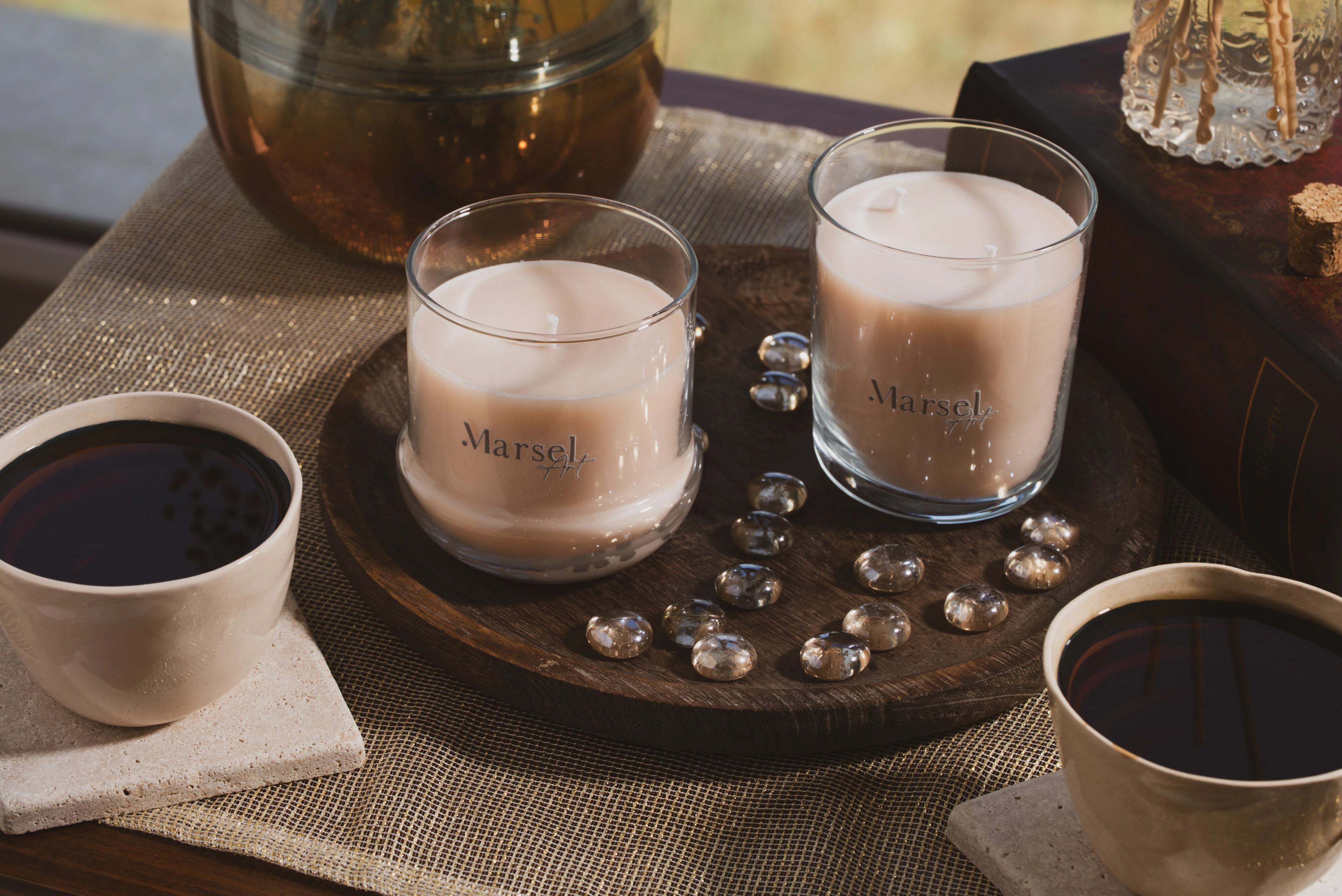 İkili Bardak Mum - AMBER Kokulu