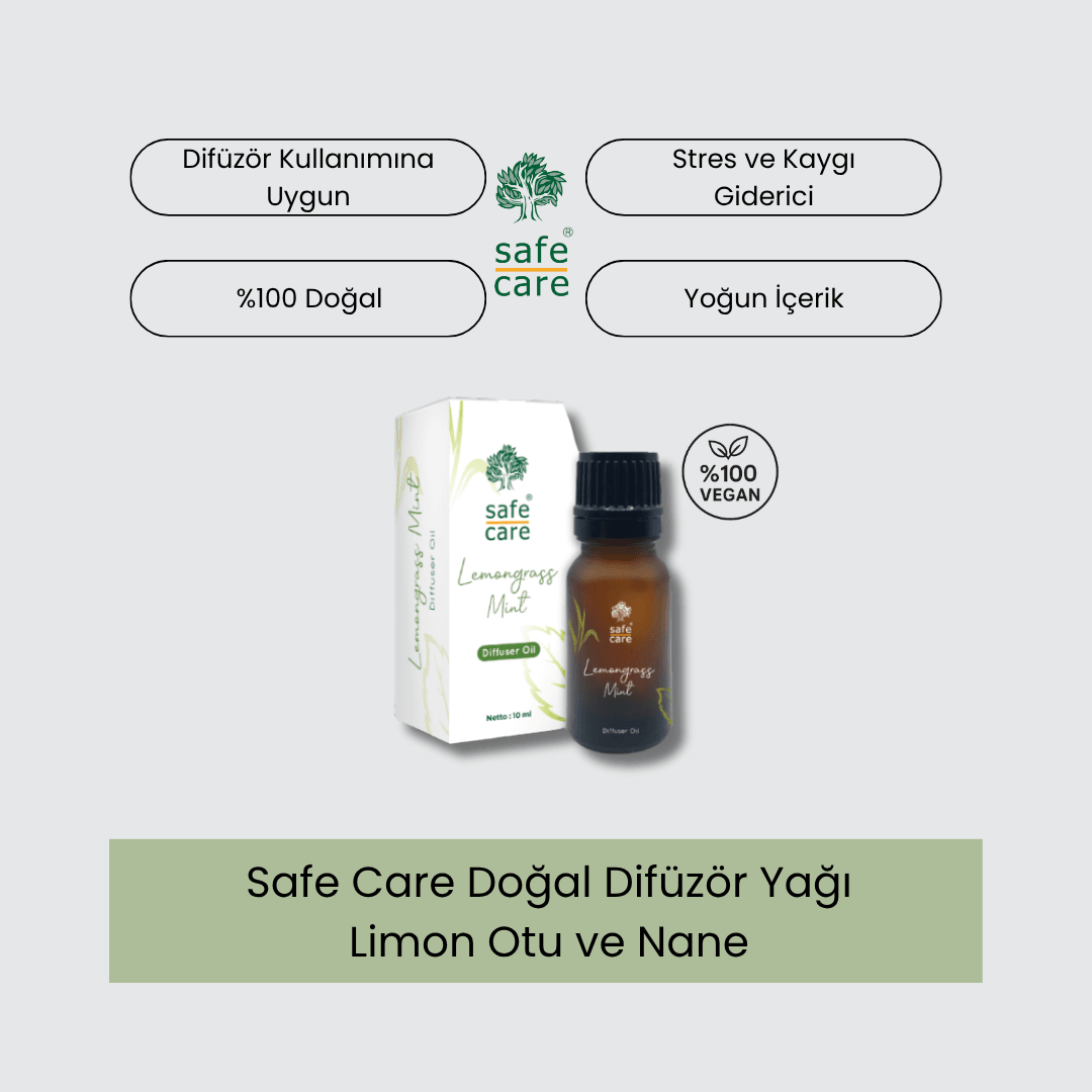 Safe Care Doğal Difüzör Yağı - Limon Otu ve Nane