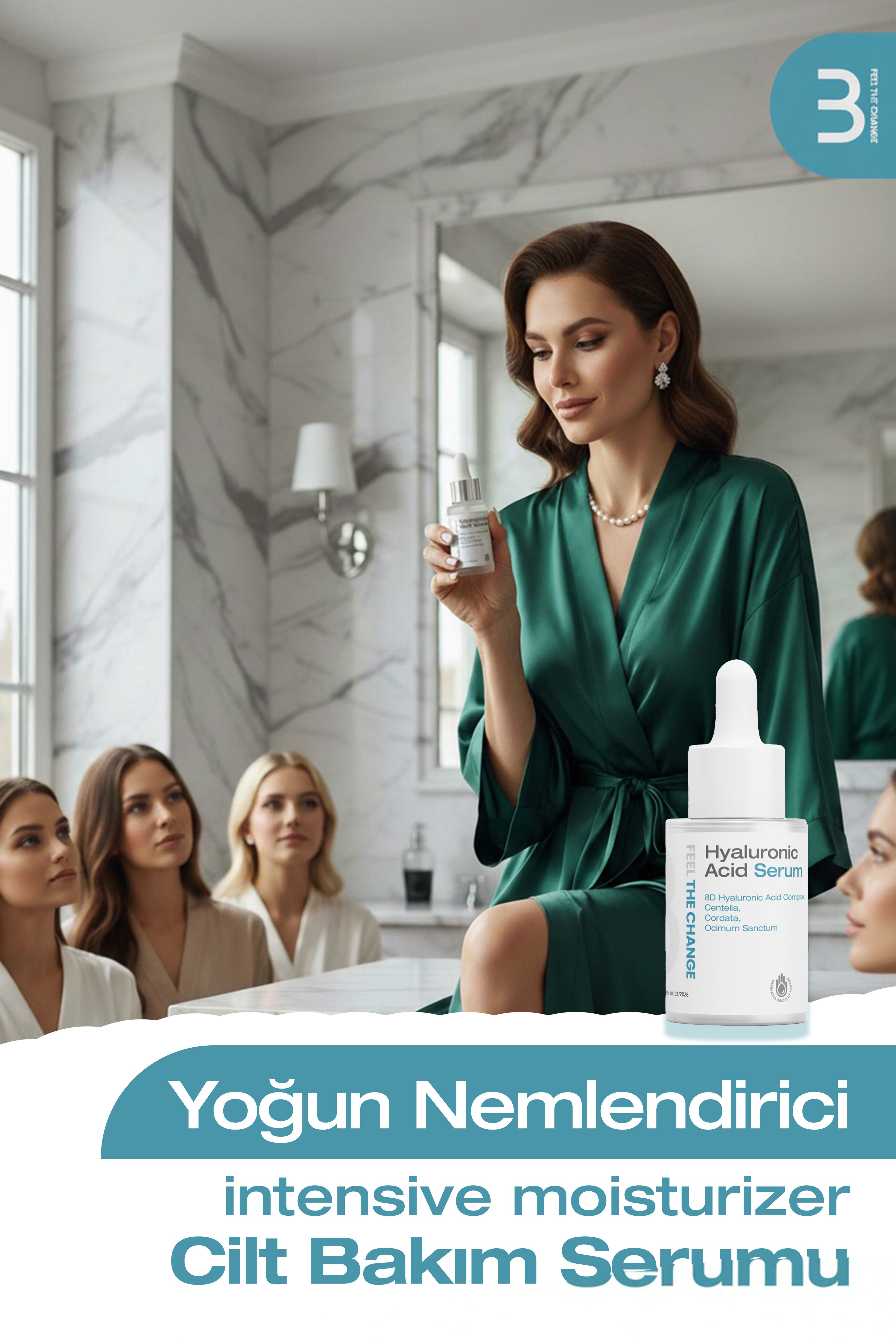 Cildinizi Nemlendirin, Işıltınızı Keşfedin!  Hyaluronic Acid Serum-8 Farklı Molekül Ağırlığı Yoğun Nemlendirici  ve Vitamin C Serum