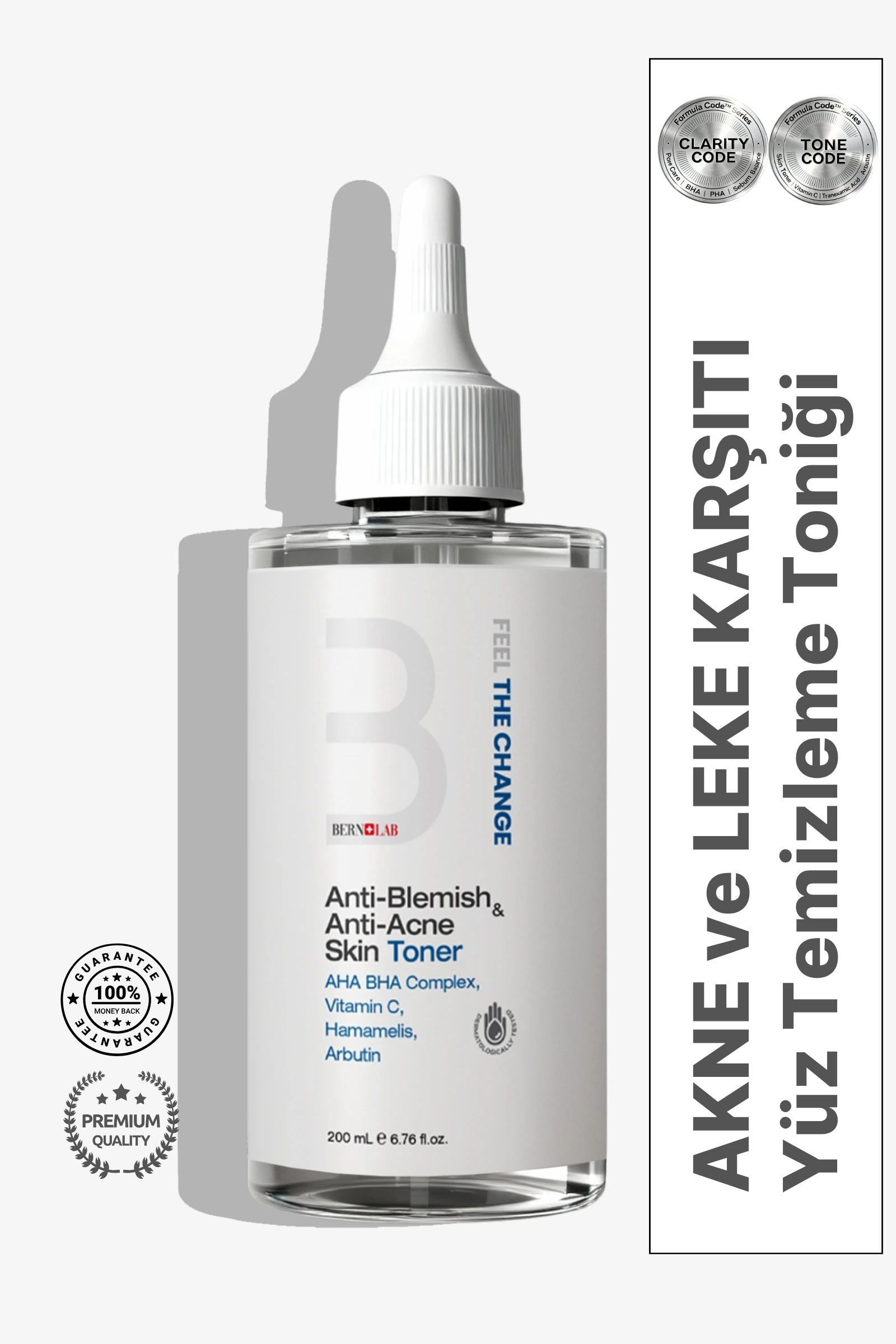 Bern+Lab Cilt Tonu Dengeleyici Tonik – Akne ve Leke Eğilimli Ciltler İçin