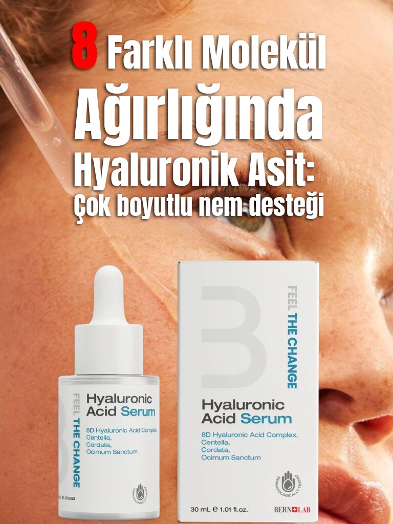 Hyaluronic Acid Serum-8 Farklı Molekül Ağırlığı Yoğun Nemlendirici Cilt Bakım Serumu 30ml