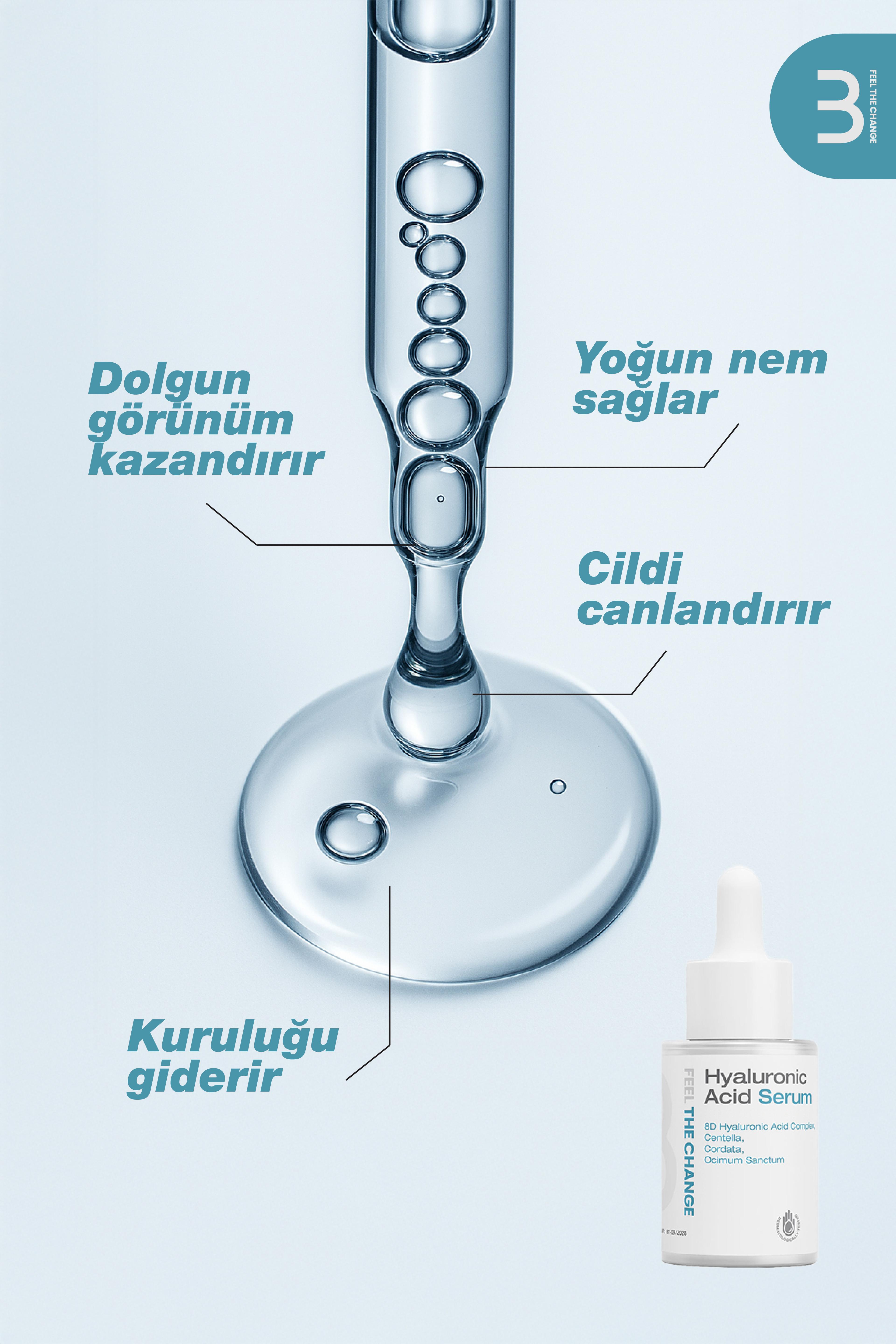 Cildinizi Nemlendirin, Işıltınızı Keşfedin!  Hyaluronic Acid Serum-8 Farklı Molekül Ağırlığı Yoğun Nemlendirici  ve Vitamin C Serum