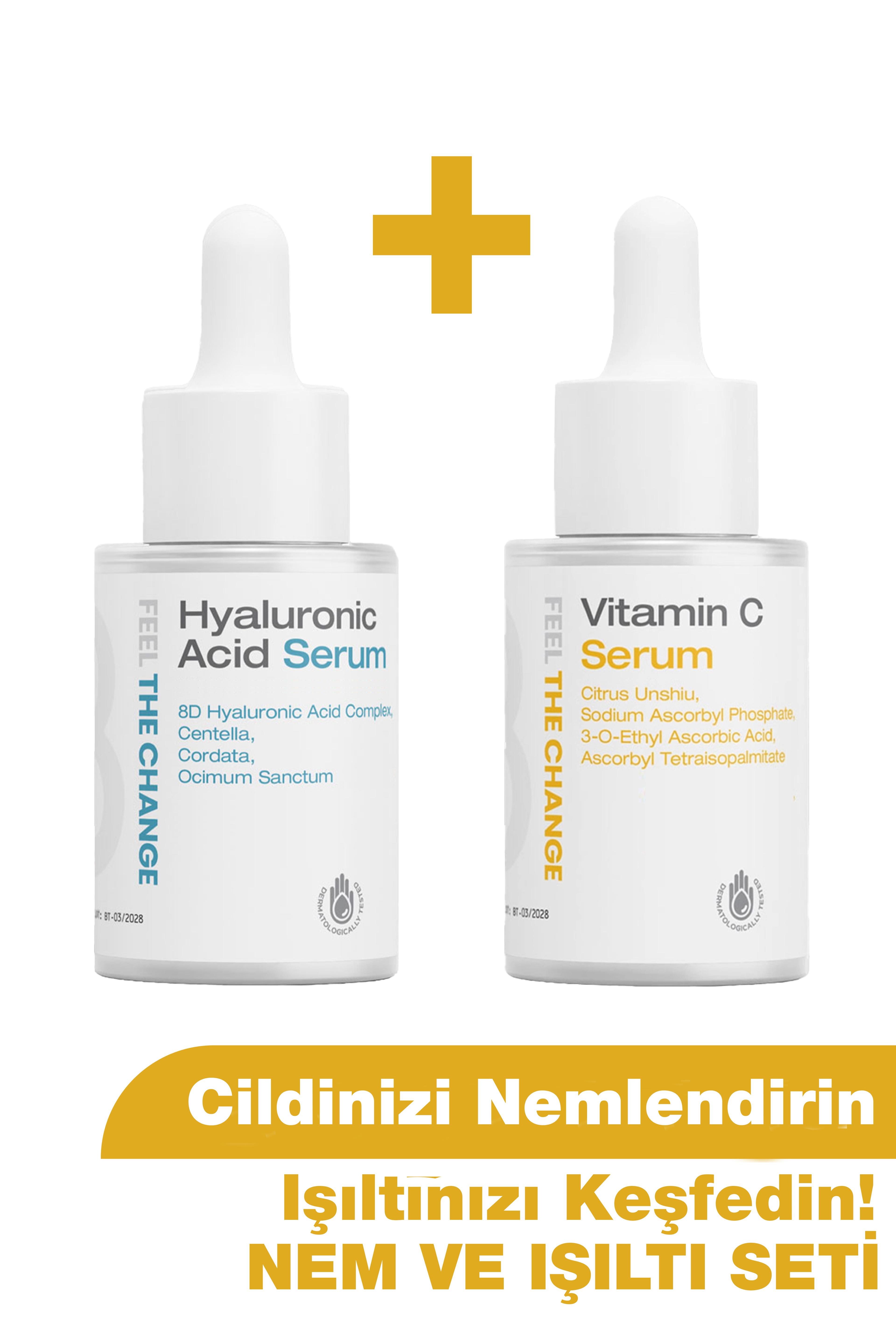 Cildinizi Nemlendirin, Işıltınızı Keşfedin!  Hyaluronic Acid Serum-8 Farklı Molekül Ağırlığı Yoğun Nemlendirici  ve Vitamin C Serum