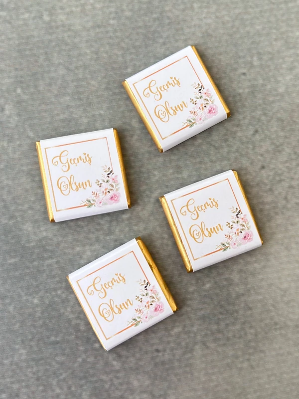 Kutuda İsme Özel Geçmiş Olsun Çikolatası, Mesajlı Çikolata