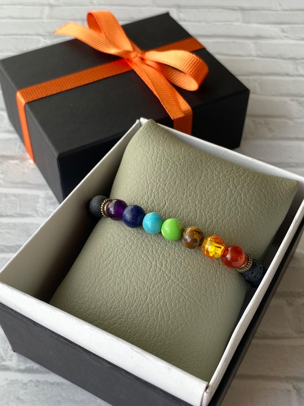 Doğal Taş Çakra Bilekliği (Kadınlar İçin), 7 Çakra Bilekliği