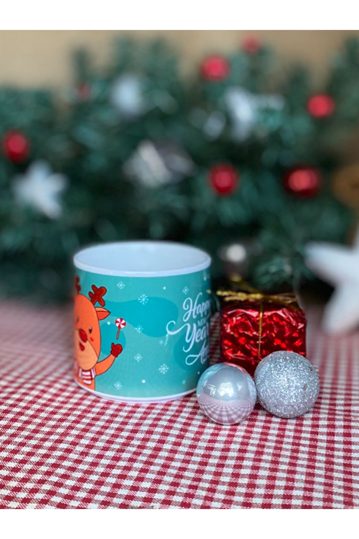 İsme Özel Çikolatalı Yeni Yıl Kupası, Noel Babalı T Kupa, Kişiye Özel Kupa, Yılbaşı Hediyesi