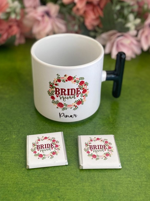 Hediyelerle Dolu, Kupalı "Bride Squad" Nedime Çantası, Kına Hediyesi, Düğün Hediyesi