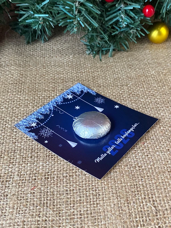 Yılbaşına Özel Lacivert Kartonetli Çikolata (5 adet)