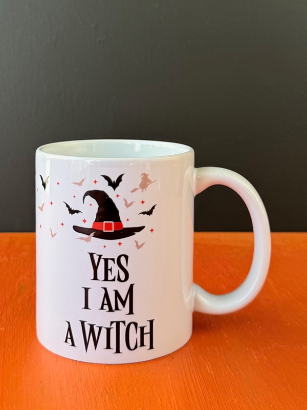 Şekerli "I am a Witch", Ben Bir Cadıyım Halloween Kupası, Cadılar Bayramı Şekeri, Bal Kabaklı Şeker