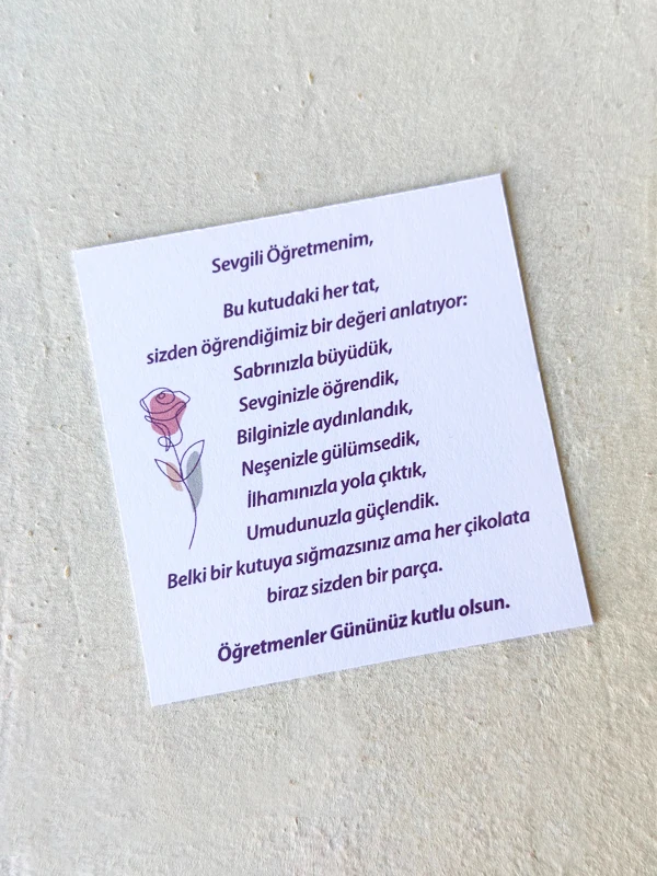 Özel Konsept Mesajlı Öğretmenler Günü Çikolatası