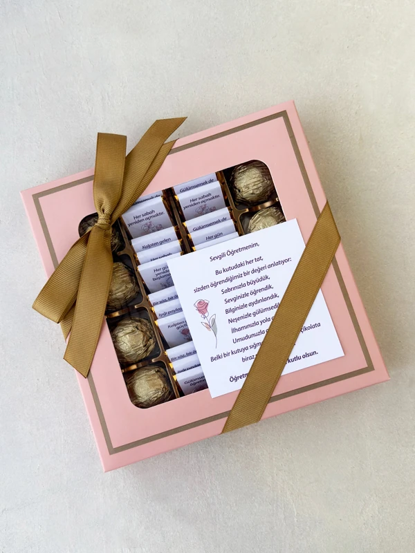 Özel Konsept Mesajlı Öğretmenler Günü Çikolatası