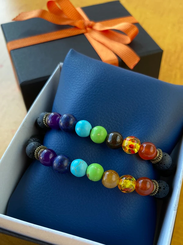 Doğal Taş Çakra Bilekliği (Çiftler İçin), 7 Çakra Bilekliği