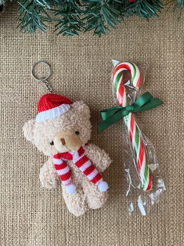 Ayıcıklı ve Baston Şekerli Yeni Yıl Kupası, Klasik Kupa, Yılbaşı Hediyesi, Mutlu Yıllar Kupası