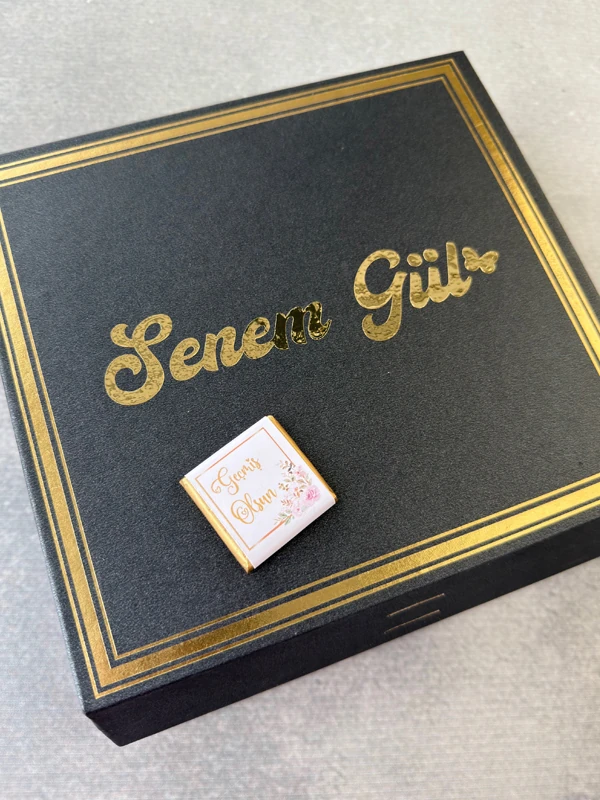 Kutuda İsme Özel Geçmiş Olsun Çikolatası, Mesajlı Çikolata