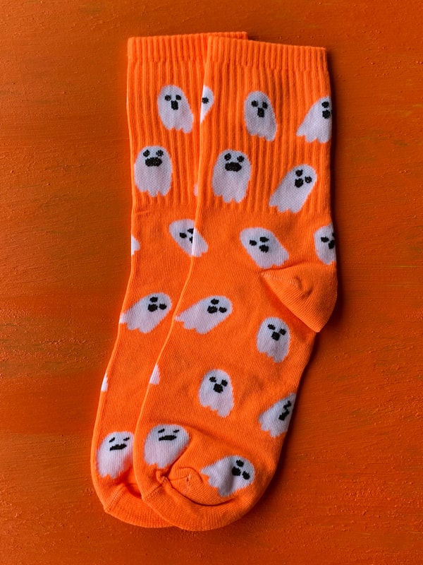 Halloween Çorapları, Cadılar Bayramı Çorapları - Turuncu Neon