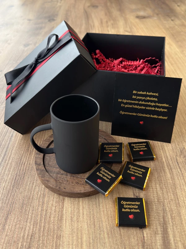 Öğretmenlere Özel Çay Fincanı ve Çikolatalar, Öğretmenler Günü Hediyesi, Erkek Öğretmenlere