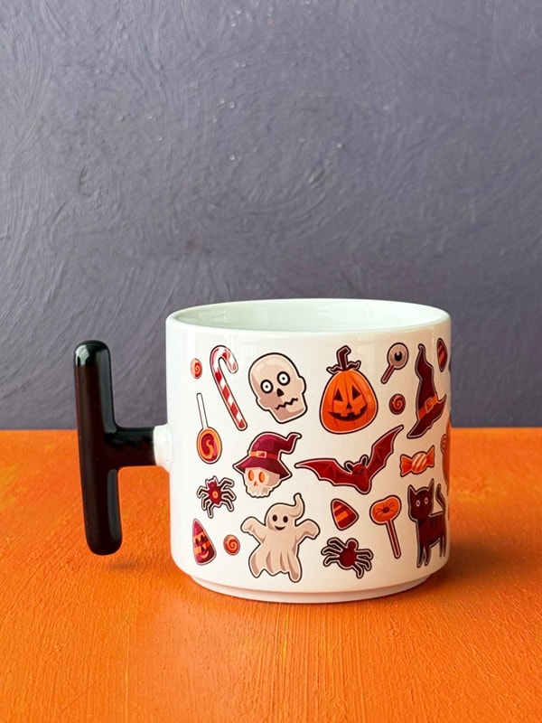 Karışık Desenli Halloween T Kupa, Cadılar Bayramı Kupası