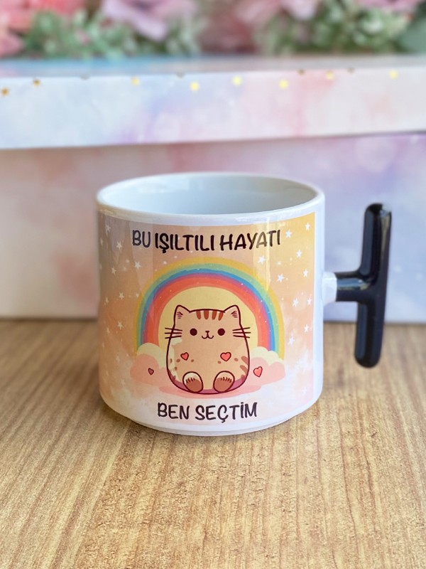 Para Çikolatalı, Işıltılı Hayat Mutluluk Seti, Planner, Porselen T Kupa, Kedi Sevenlere, Doğum Günü Hediyesi