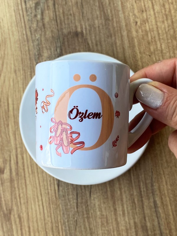 İsme Özel Balerin Türk Kahvesi Fincanı, Bale ve Dans Sevenlere