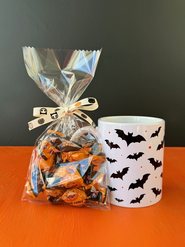 Şekerli Yarasa Desenli Halloween Kupası, Cadılar Bayramı Kupası, Bal Kabaklı Şeker