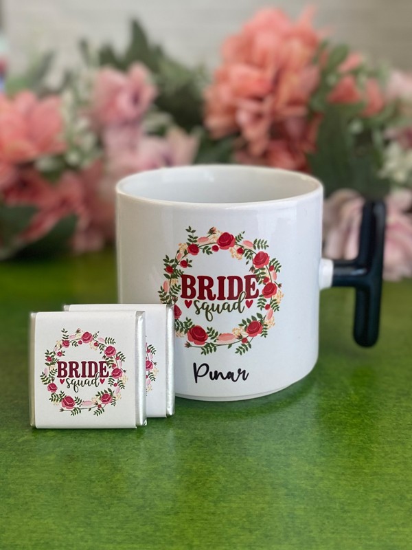 Çikolatalı "Bride Squad" Nedime Kupası, Düğün, Kına Hediyesi
