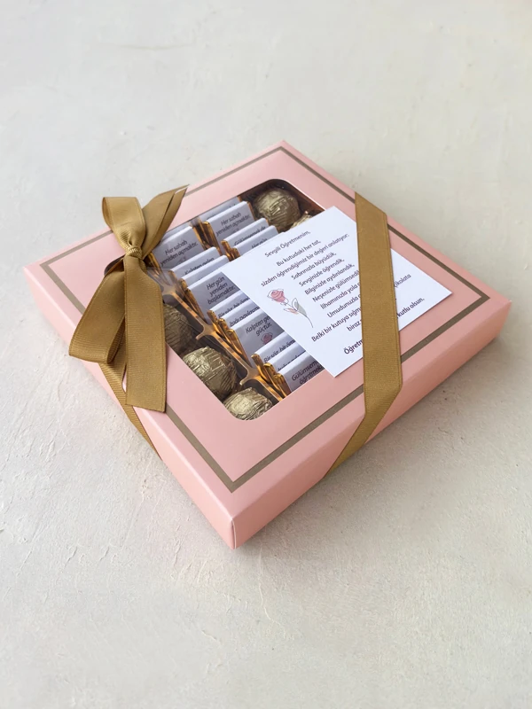 Özel Konsept Mesajlı Öğretmenler Günü Çikolatası