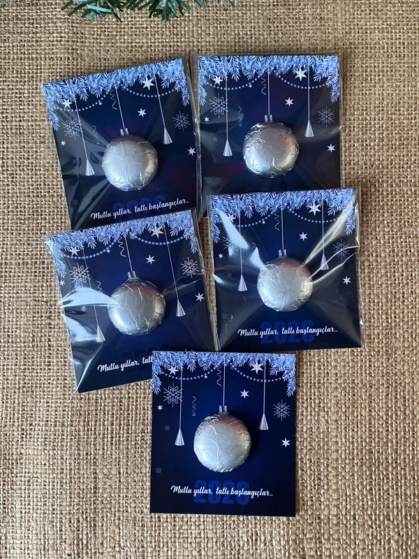 Yılbaşına Özel Lacivert Kartonetli Çikolata (5 adet)