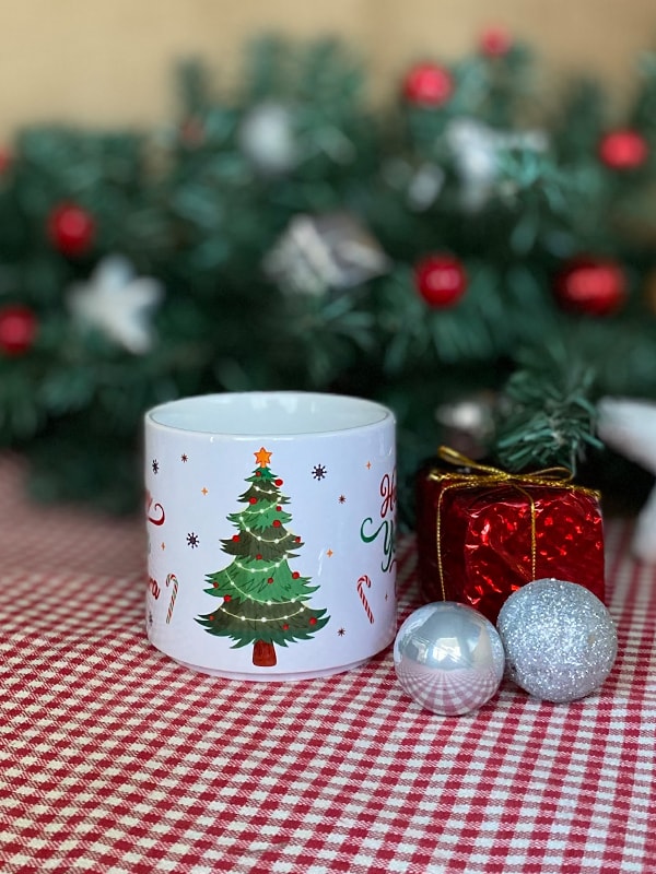 İsme Özel Ayıcıklı ve Baston Şekerli Yeni Yıl Kupası, Kardan Adamlı T Kupa, Yılbaşı Hediyesi