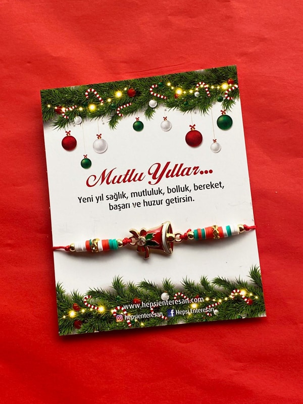 Çan Figürlü Yılbaşı Bilekliği, Yeni Yıl Hediyesi, El Yapımı