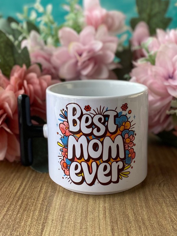 Kutuda Çikolatalı ve Clutch Çantalı "BEST MOM EVER" Kupası, Anneye Hediye, Anneler Günü