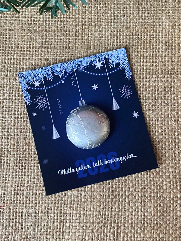 Yılbaşına Özel Lacivert Kartonetli Çikolata (5 adet)