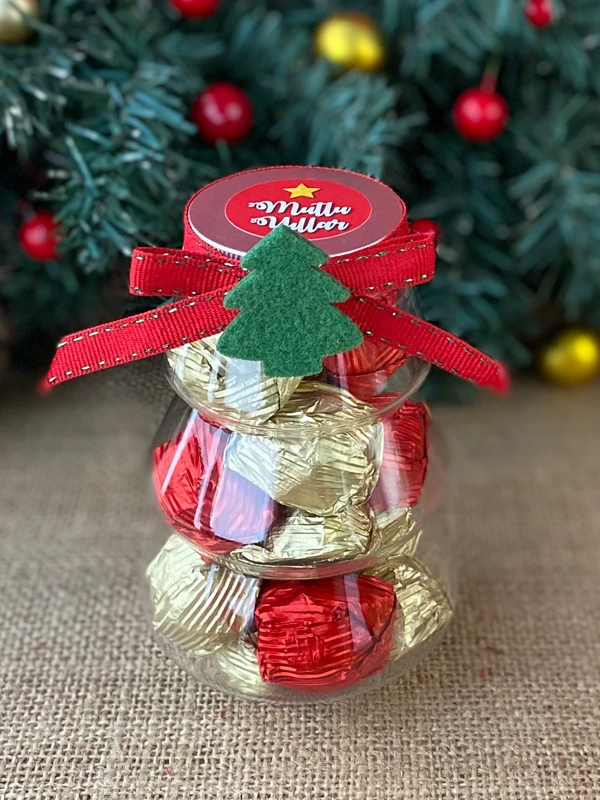 Yılbaşına Özel Çam Şeklindeki Kavanozda Çikolatalar, Yeni Yıl Çikolatası, Yılbaşı Hediyesi