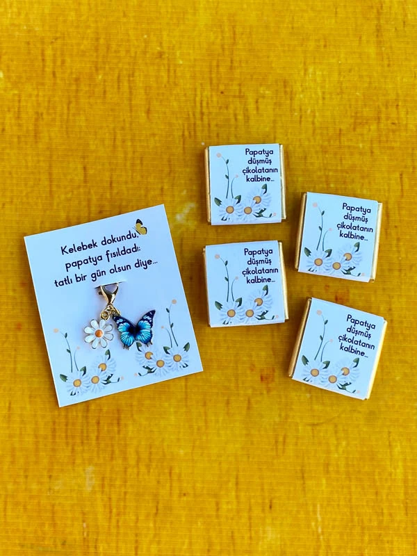 Papatya Sevenlere En Güzel Hediye, Papatya Fincan, Papatya Anahtarlık ve Çikolatalar