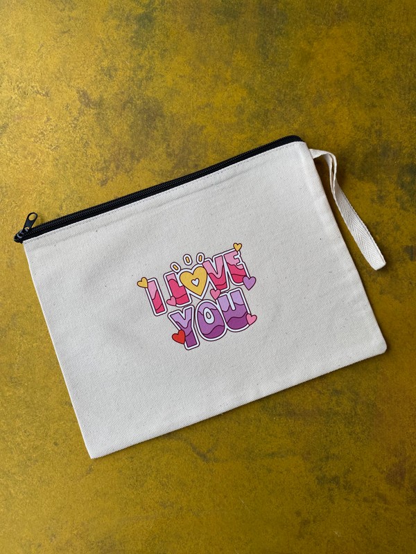 Kutuda Çikolatalı ve Clutch Çantalı "I LOVE YOU" Kupası, Sevgiliye Hediye, Sevgililer Günü