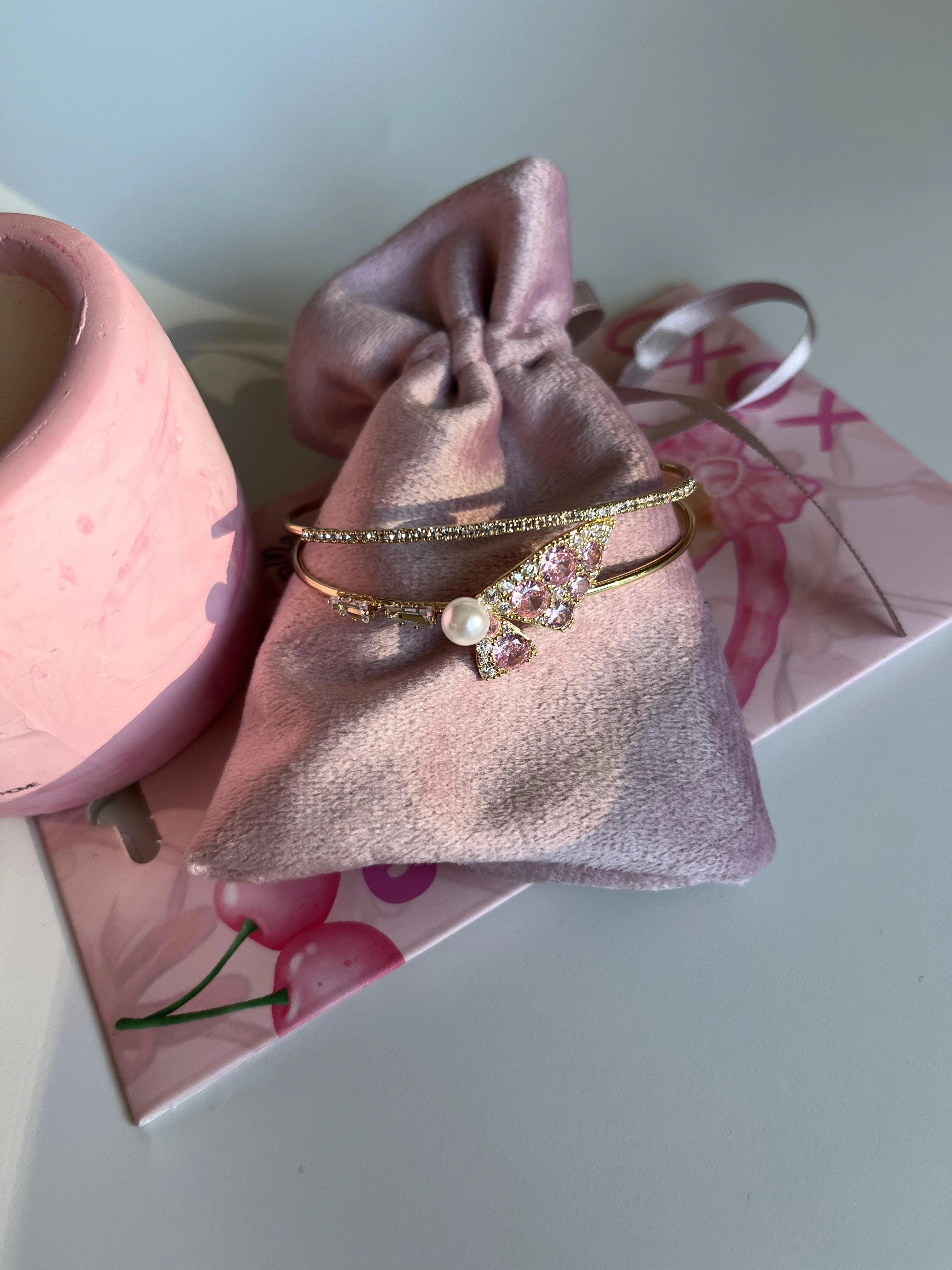 Çelik | Gold Pearl Wing Bilezik