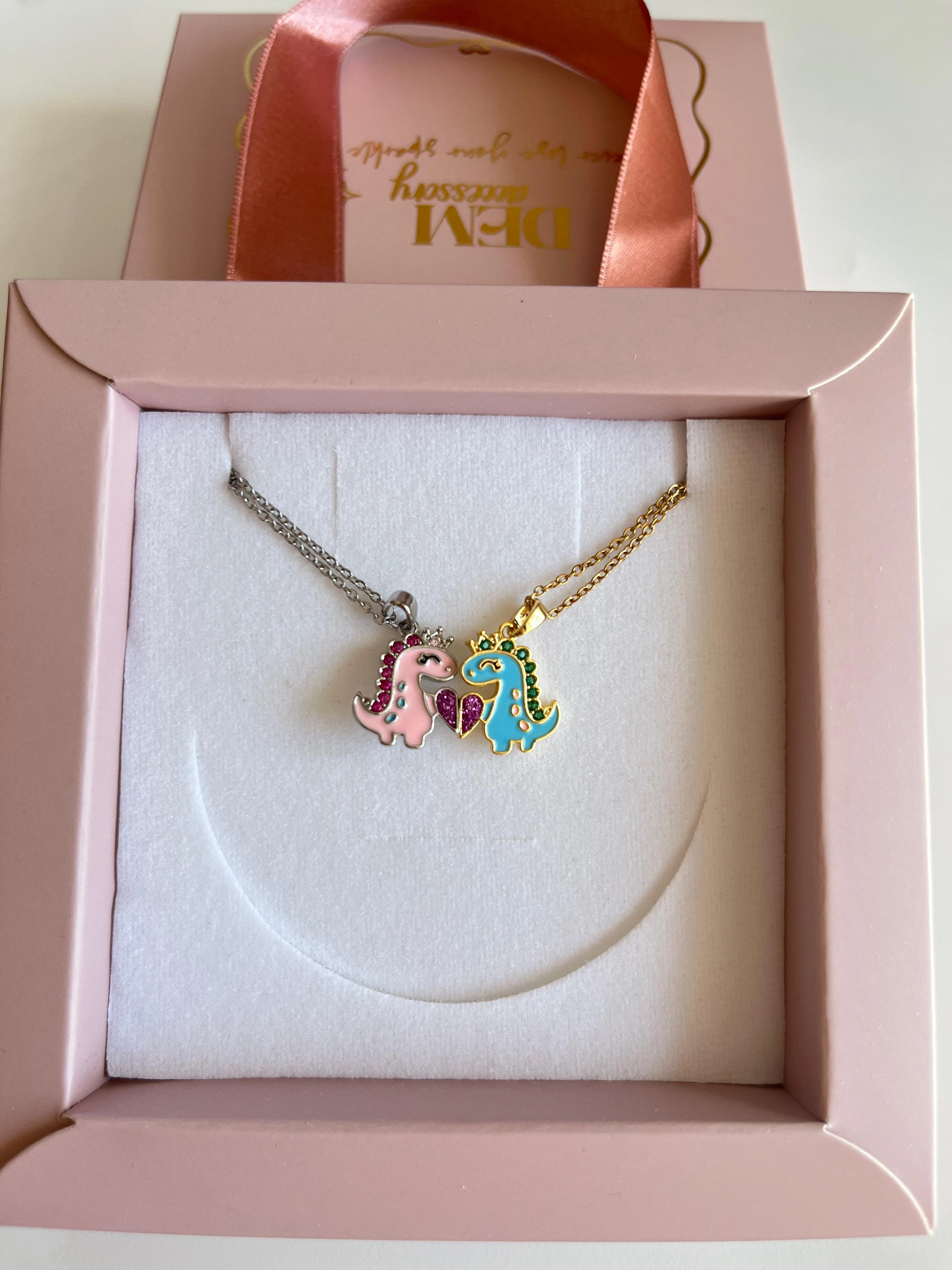 çelik | aşık dinazorlar kolye seti