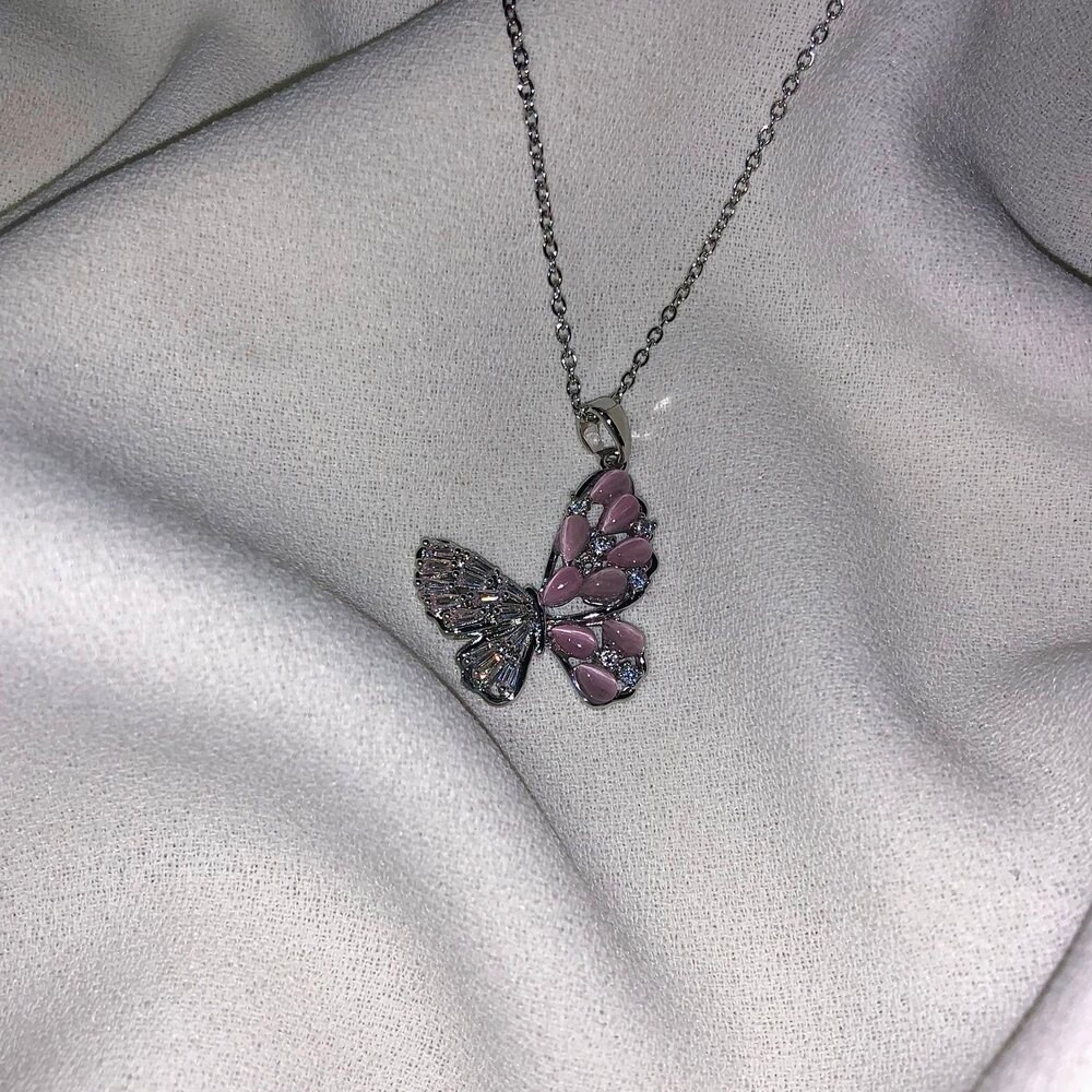 Çelik | Silver Pink Butterfly