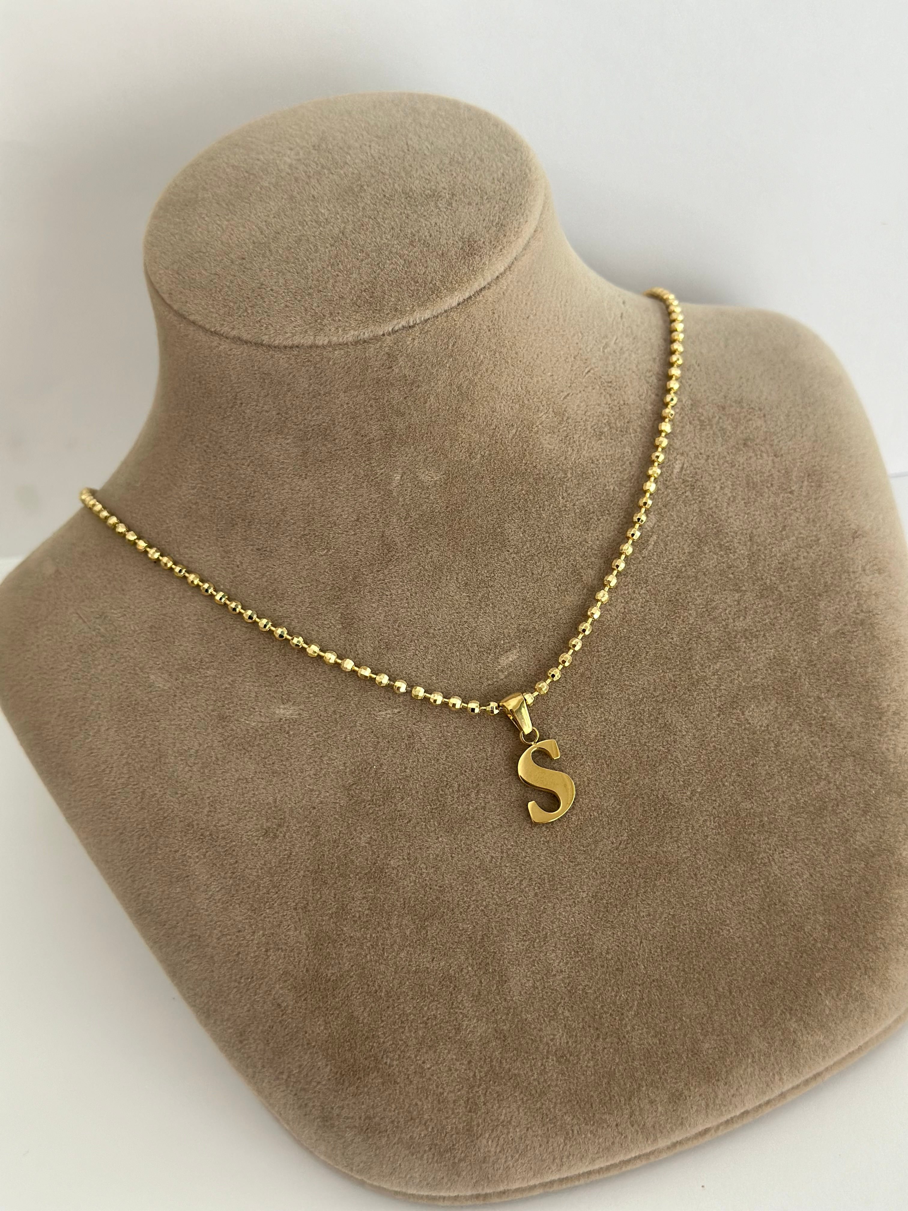 Harfli Boncuk 14K Kolye