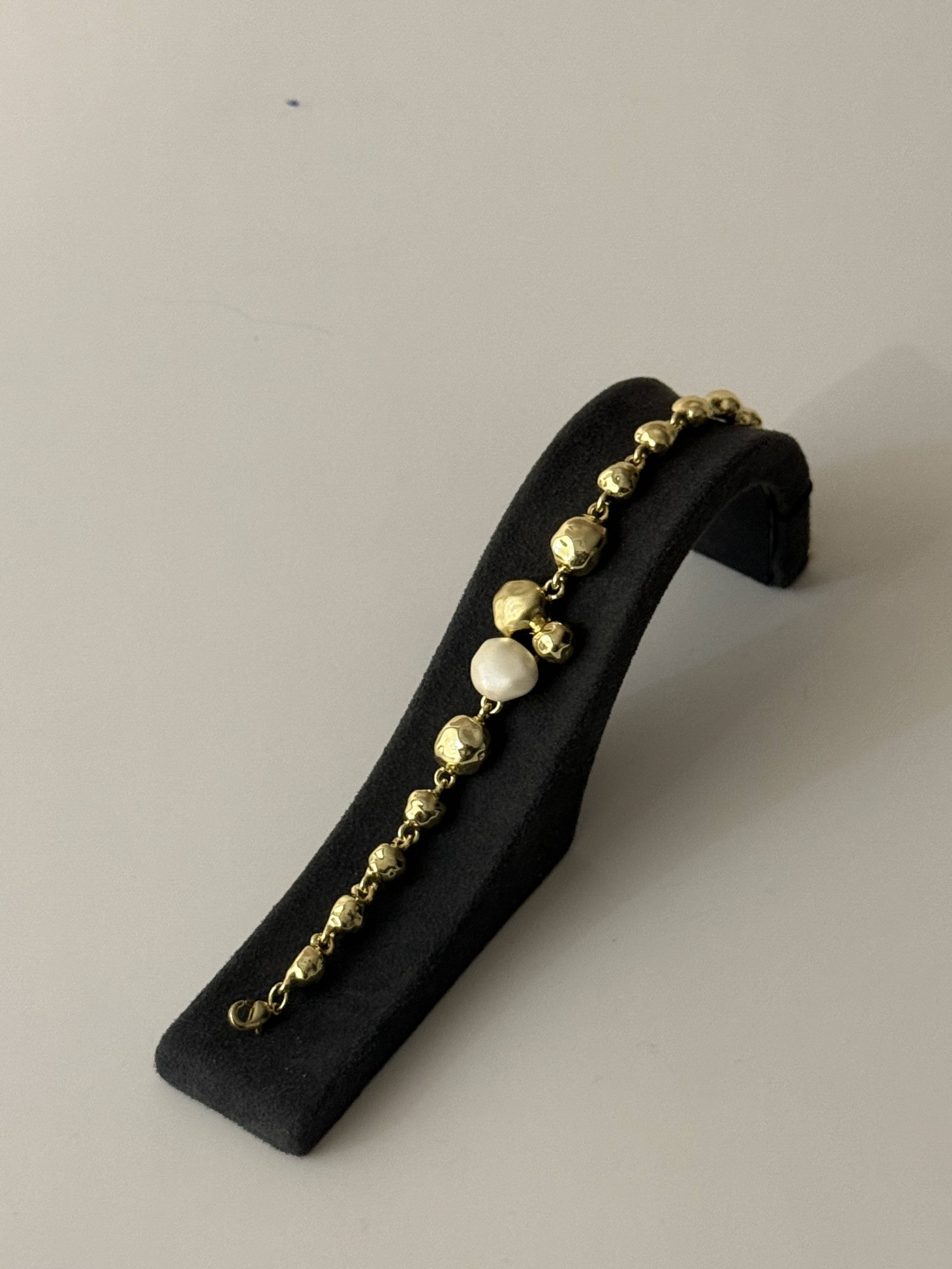 Barok 14K Altın Kaplama Bileklik 